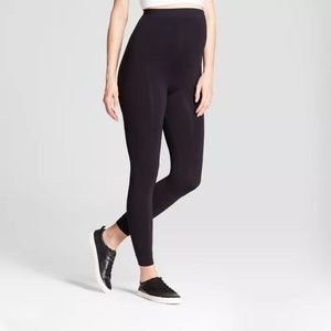 White plum Black maternity leggings Large New